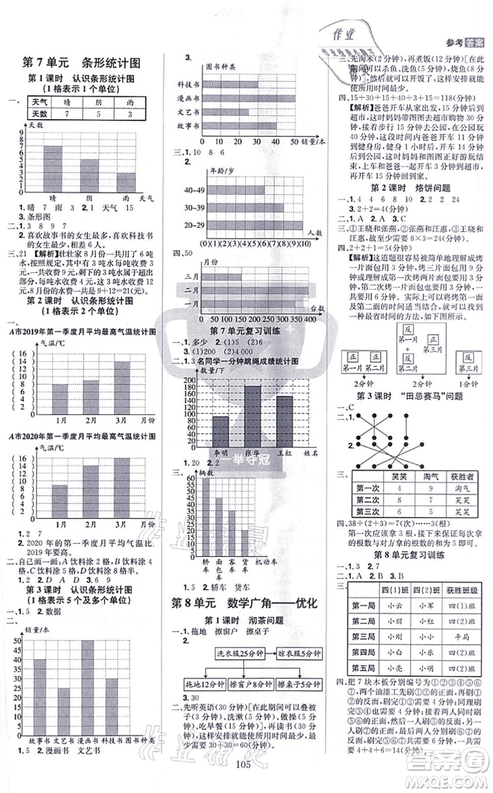 江西美術(shù)出版社2021龍門之星四年級數(shù)學上冊RJ人教版答案