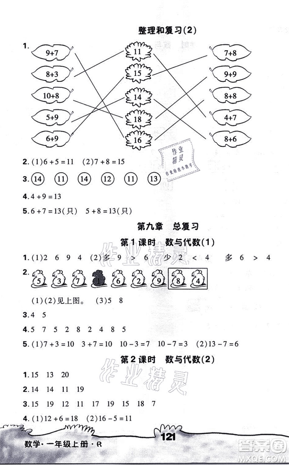 海南出版社2021千里馬隨堂小練10分鐘一年級數(shù)學上冊R人教版答案