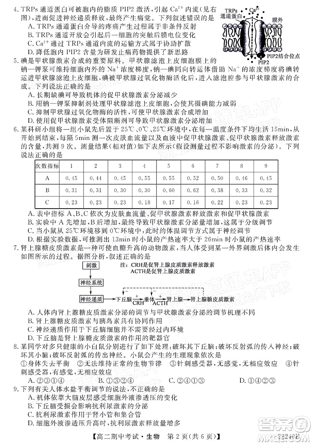 河南頂尖名校聯(lián)盟2021-2022學(xué)年高二上學(xué)期期中考試生物試題及答案