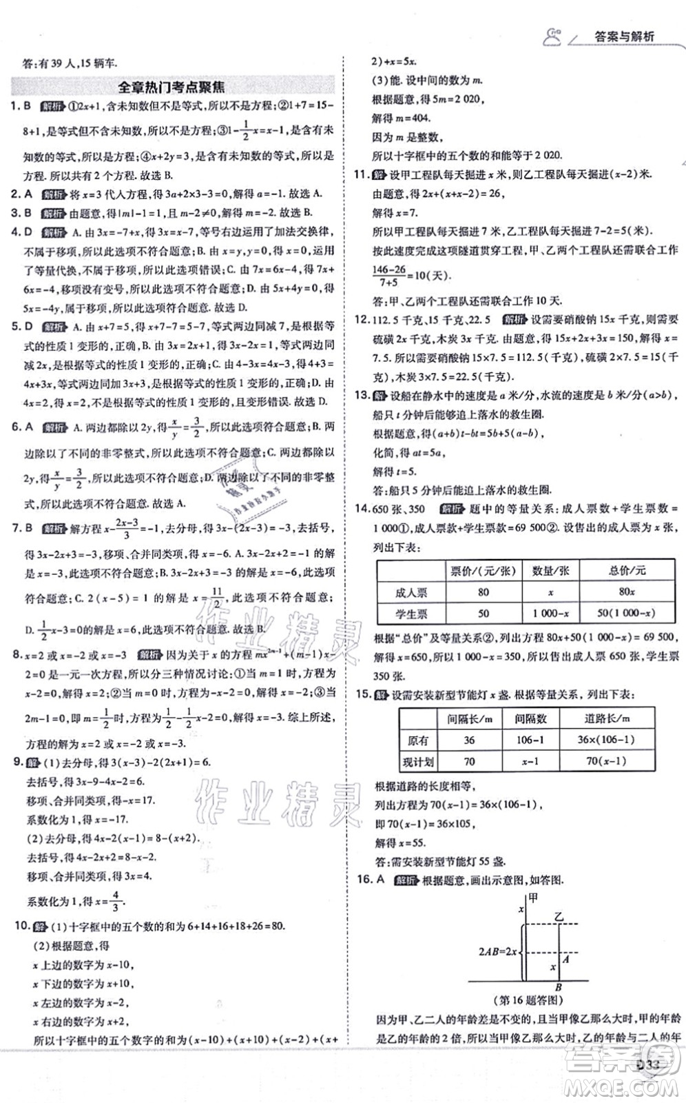 開(kāi)明出版社2021少年班七年級(jí)數(shù)學(xué)上冊(cè)RJ人教版答案