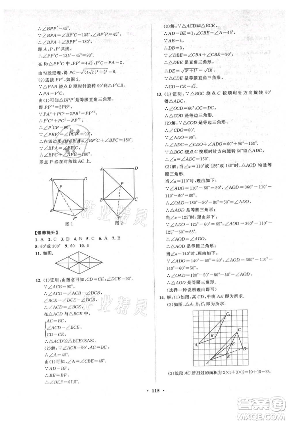 山東教育出版社2021初中同步練習(xí)冊分層卷五四制八年級數(shù)學(xué)上冊魯教版參考答案