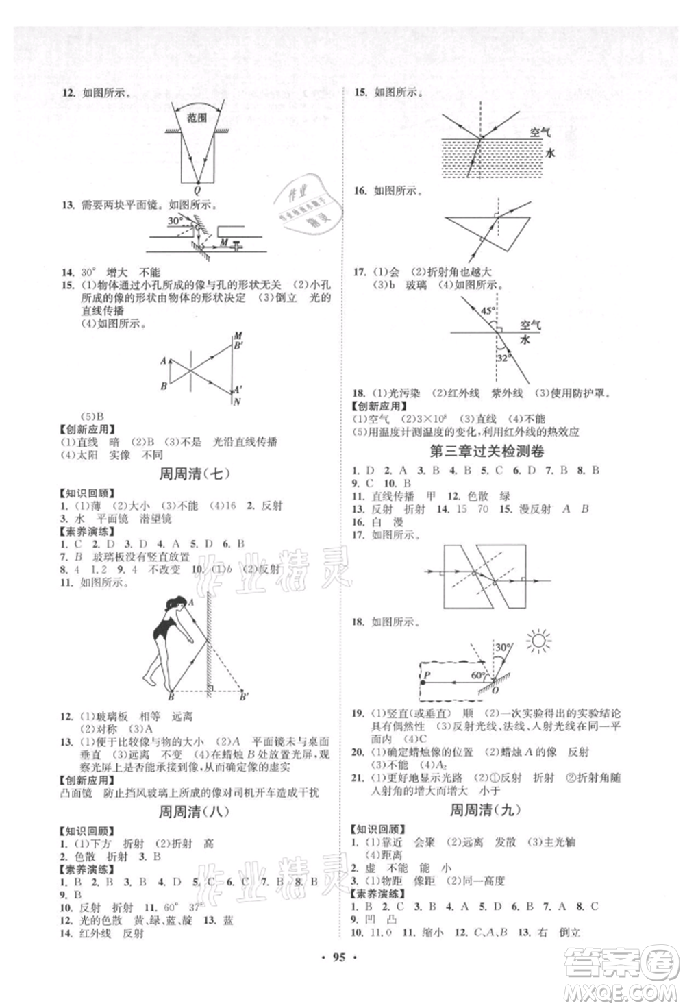 山東教育出版社2021初中同步練習(xí)冊(cè)分層卷五四制八年級(jí)物理上冊(cè)魯科版參考答案