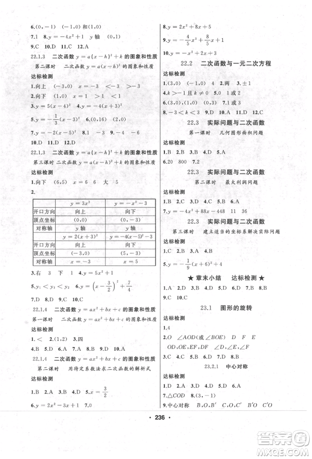 延邊人民出版社2021試題優(yōu)化課堂同步九年級數(shù)學上冊人教版參考答案