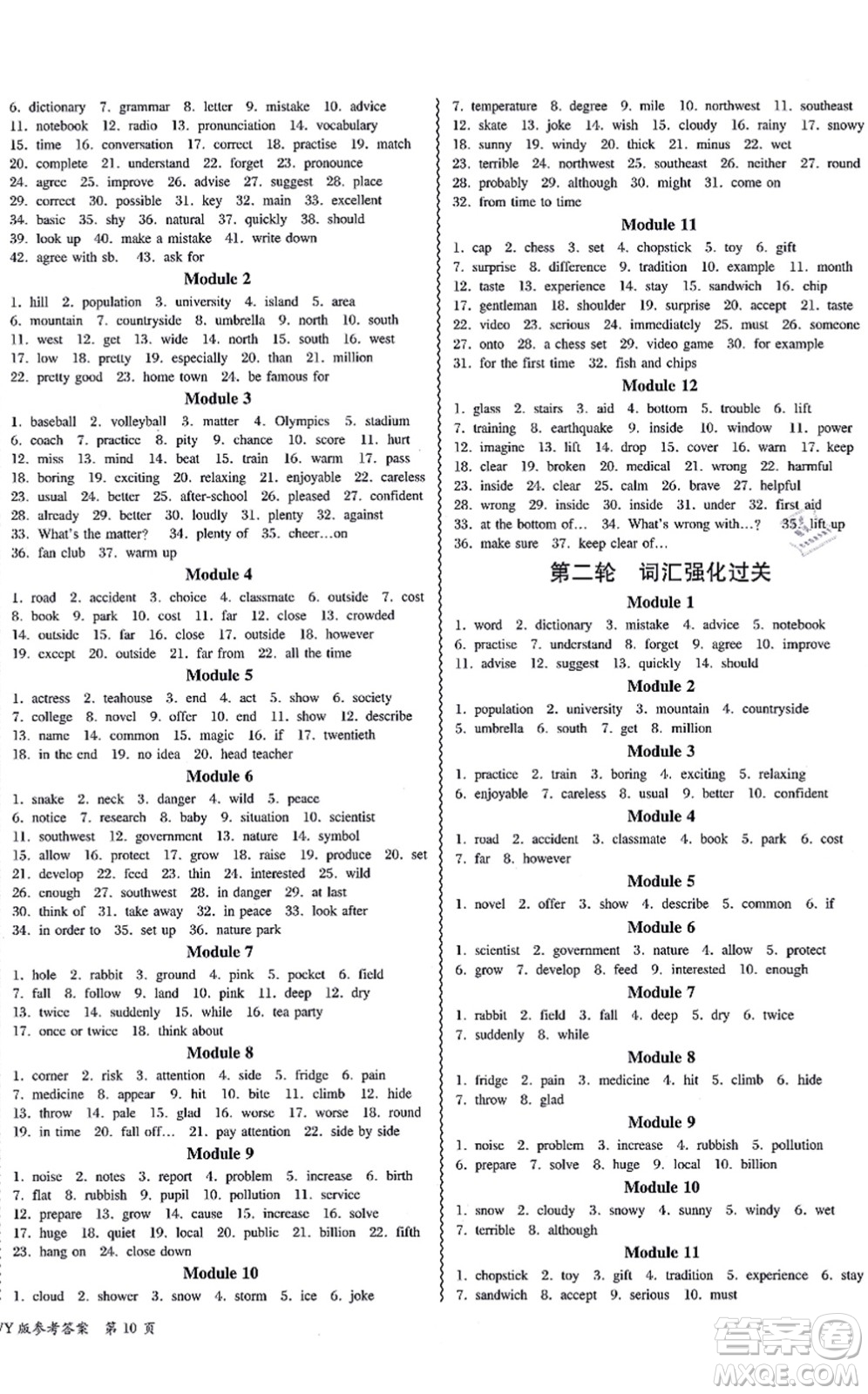 電子科技大學(xué)出版社2021零障礙導(dǎo)教導(dǎo)學(xué)案八年級(jí)英語(yǔ)上冊(cè)WYYY外研版答案