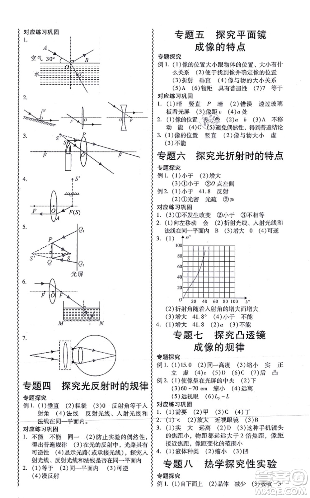 華南理工大學(xué)出版社2021零障礙導(dǎo)教導(dǎo)學(xué)案八年級(jí)物理上冊HYWL滬粵版答案