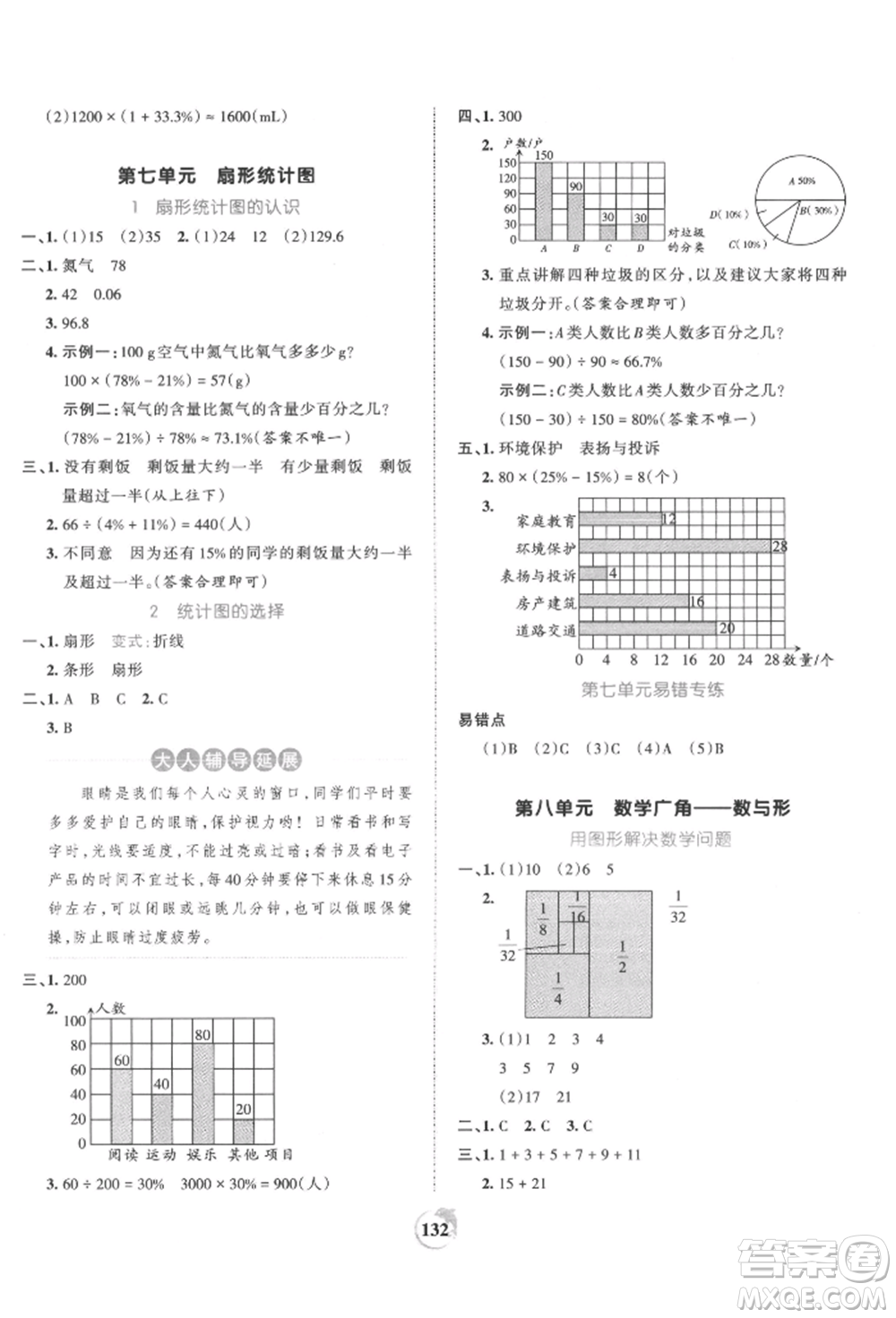 江西人民出版社2021王朝霞德才兼?zhèn)渥鳂I(yè)創(chuàng)新設(shè)計六年級數(shù)學(xué)上冊人教版參考答案