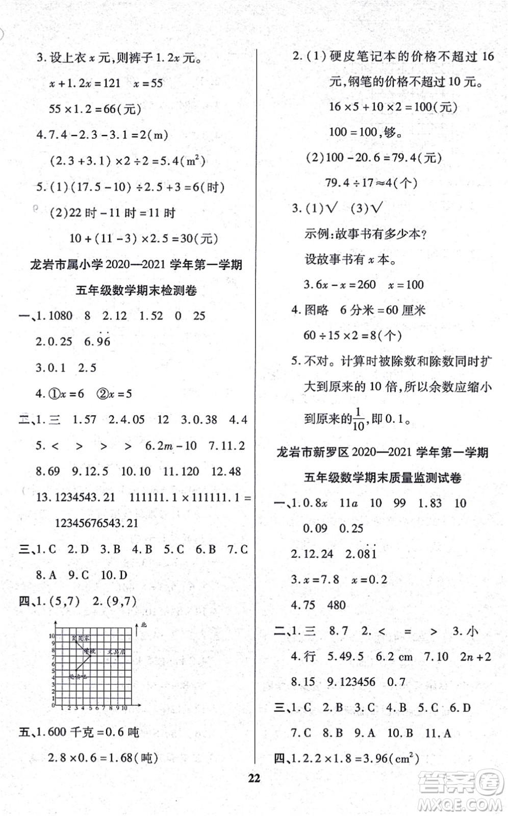 沈陽(yáng)出版社2021培優(yōu)三好生課時(shí)作業(yè)五年級(jí)數(shù)學(xué)上冊(cè)A人教版福建專(zhuān)版答案