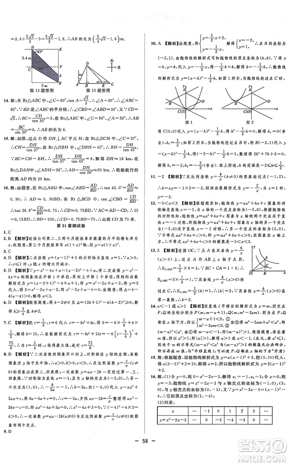 合肥工業(yè)大學(xué)出版社2021全頻道課時(shí)作業(yè)九年級(jí)數(shù)學(xué)上冊HK滬科版答案