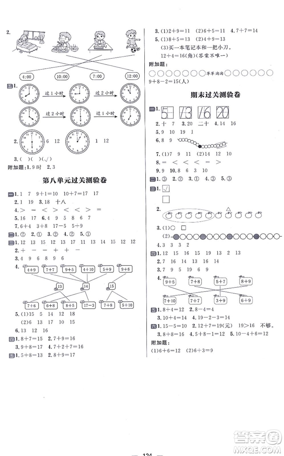 南方出版社2021練出好成績一年級數(shù)學(xué)上冊RJ人教版答案