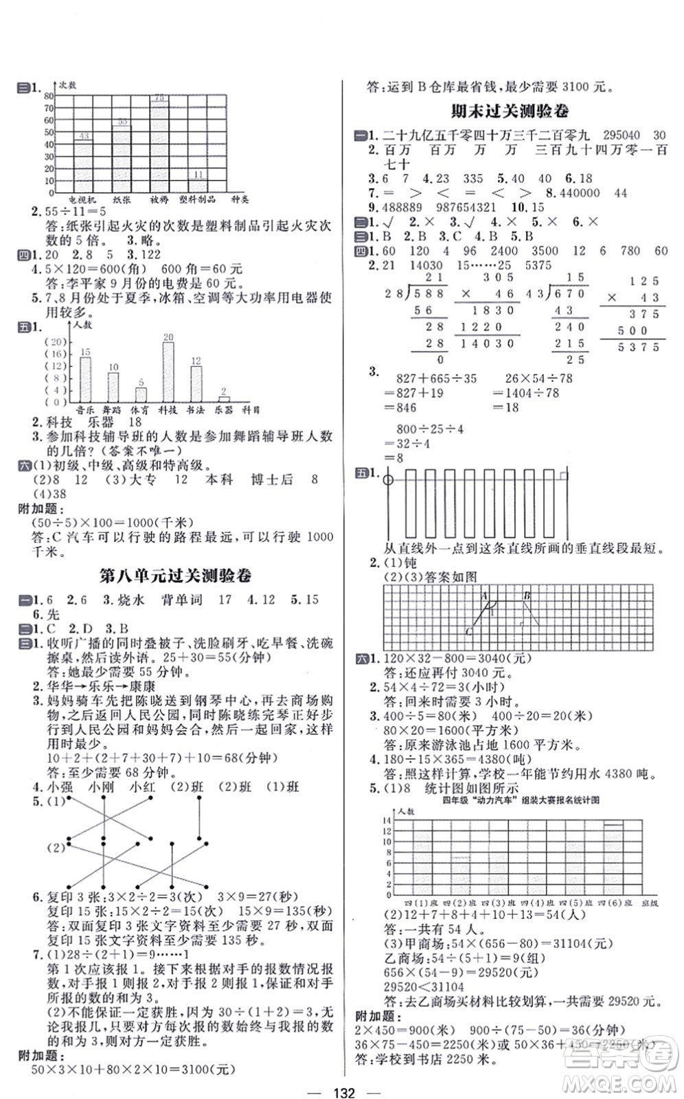 南方出版社2021練出好成績四年級數(shù)學(xué)上冊RJ人教版答案