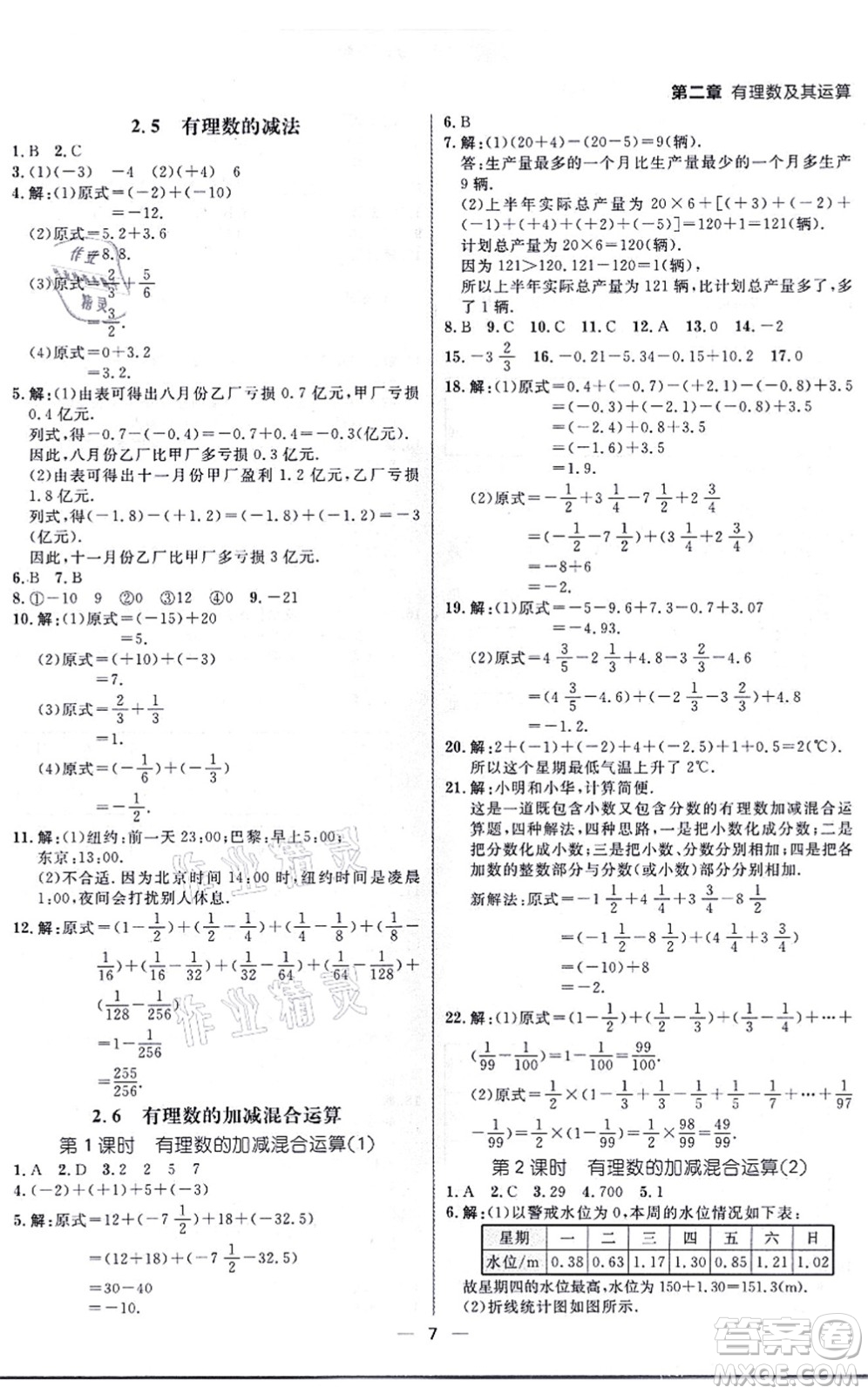 南方出版社2021練出好成績(jī)七年級(jí)數(shù)學(xué)上冊(cè)北師大版青島專版答案