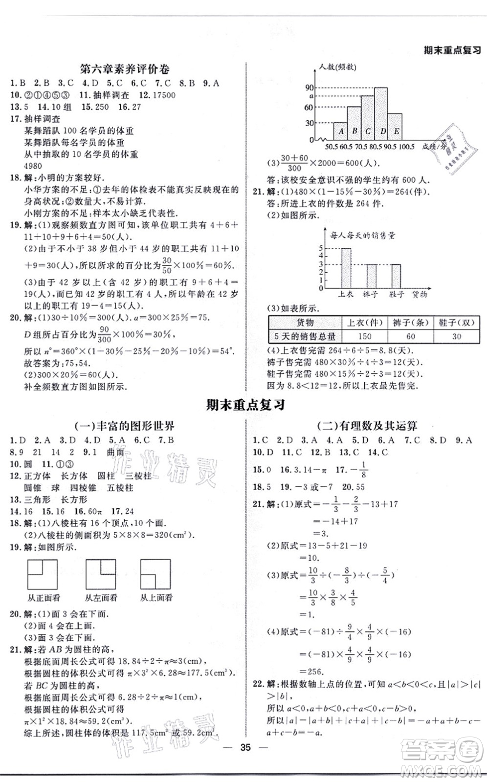 南方出版社2021練出好成績(jī)七年級(jí)數(shù)學(xué)上冊(cè)北師大版青島專版答案