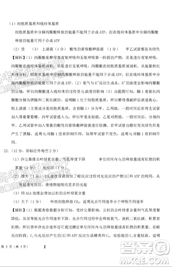 鐵嶺市六校協(xié)作體2021-2022學年度高三四聯(lián)考試生物試卷及答案