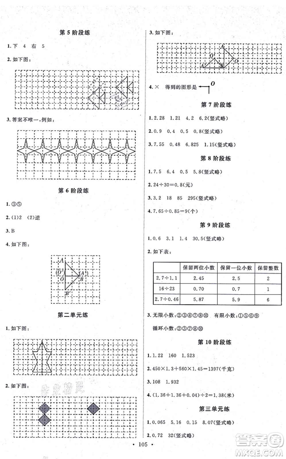 延邊教育出版社2021每時每刻快樂優(yōu)+作業(yè)本五年級數(shù)學上冊QD青島版答案