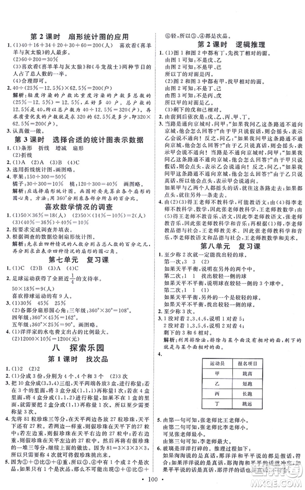 延邊教育出版社2021每時每刻快樂優(yōu)+作業(yè)本六年級數(shù)學(xué)上冊JJ冀教版答案