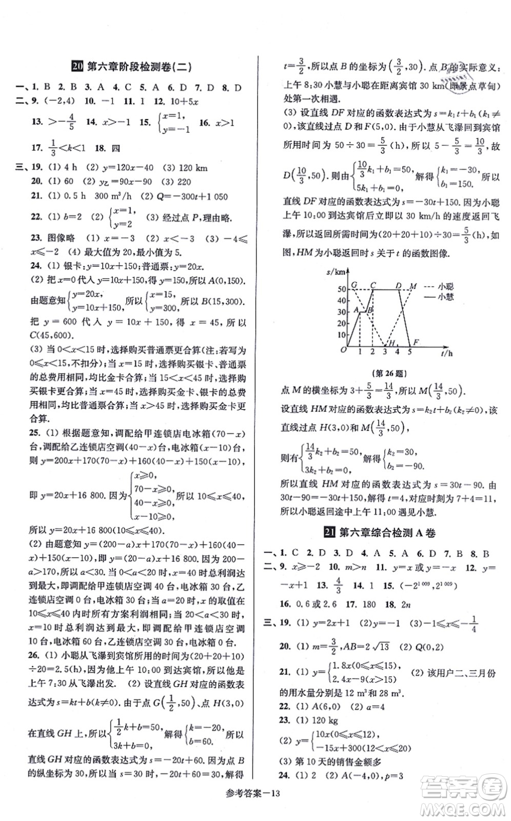 江蘇鳳凰美術出版社2021搶先起跑大試卷八年級數(shù)學上冊新課標江蘇版答案