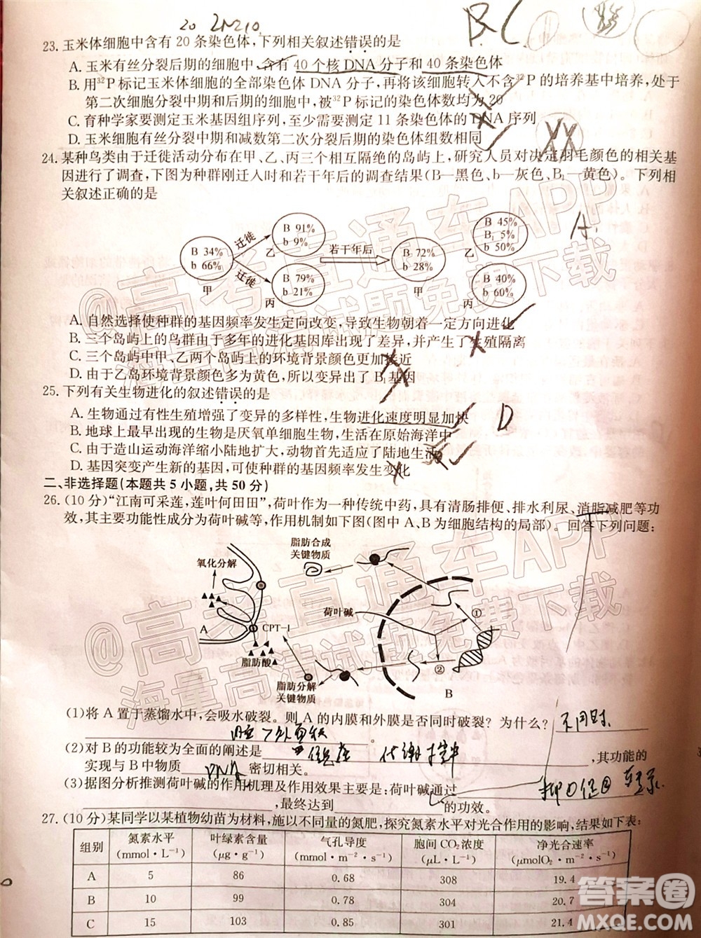 蒙城一中渦陽一中淮南一中懷遠一中潁上一中2022屆高三第一次五校聯(lián)考生物試題及答案