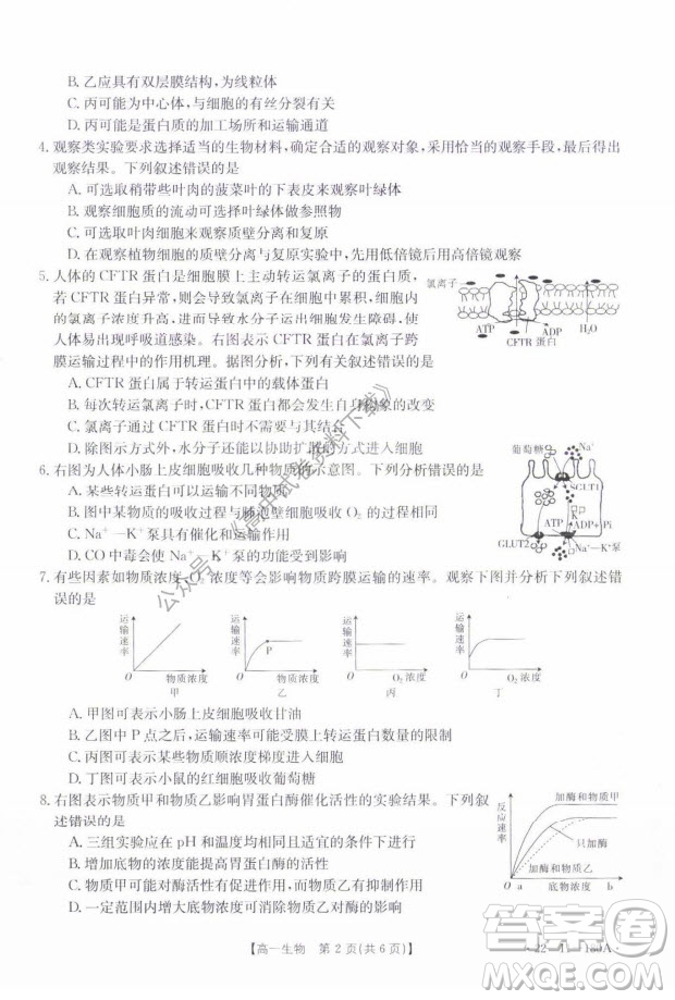 2021年河北金太陽高一12月聯(lián)考生物試題及答案