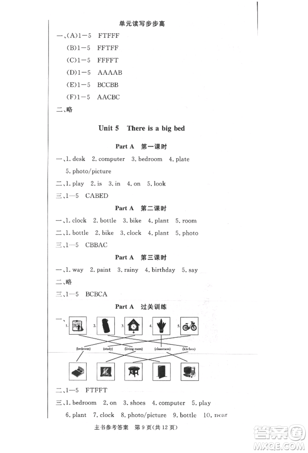 西安出版社2021狀元坊全程突破導(dǎo)練測五年級英語上冊人教版佛山專版參考答案