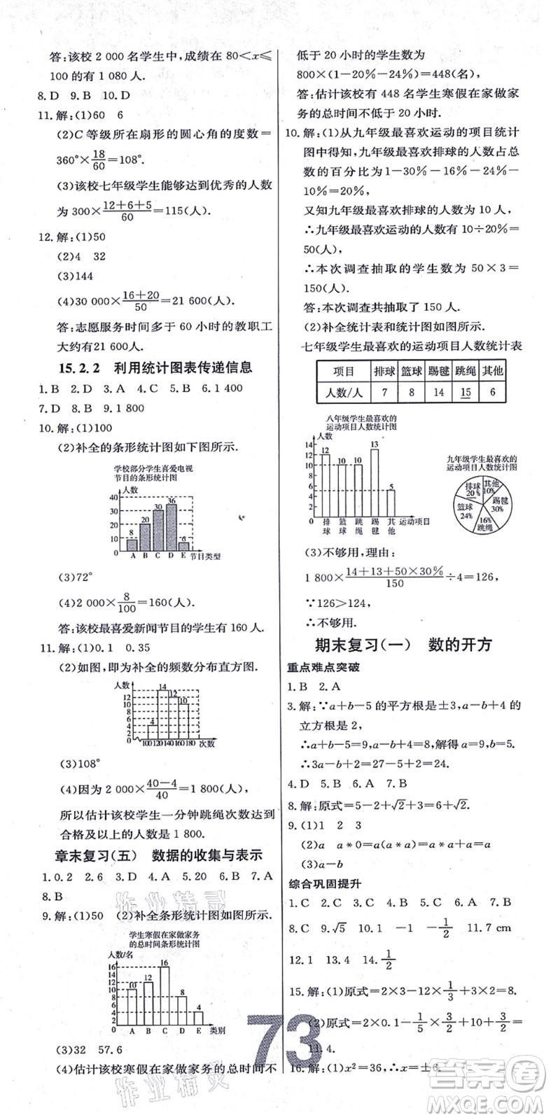 遼寧少年兒童出版社2021練重點(diǎn)八年級數(shù)學(xué)上冊HS華師版河南專版答案