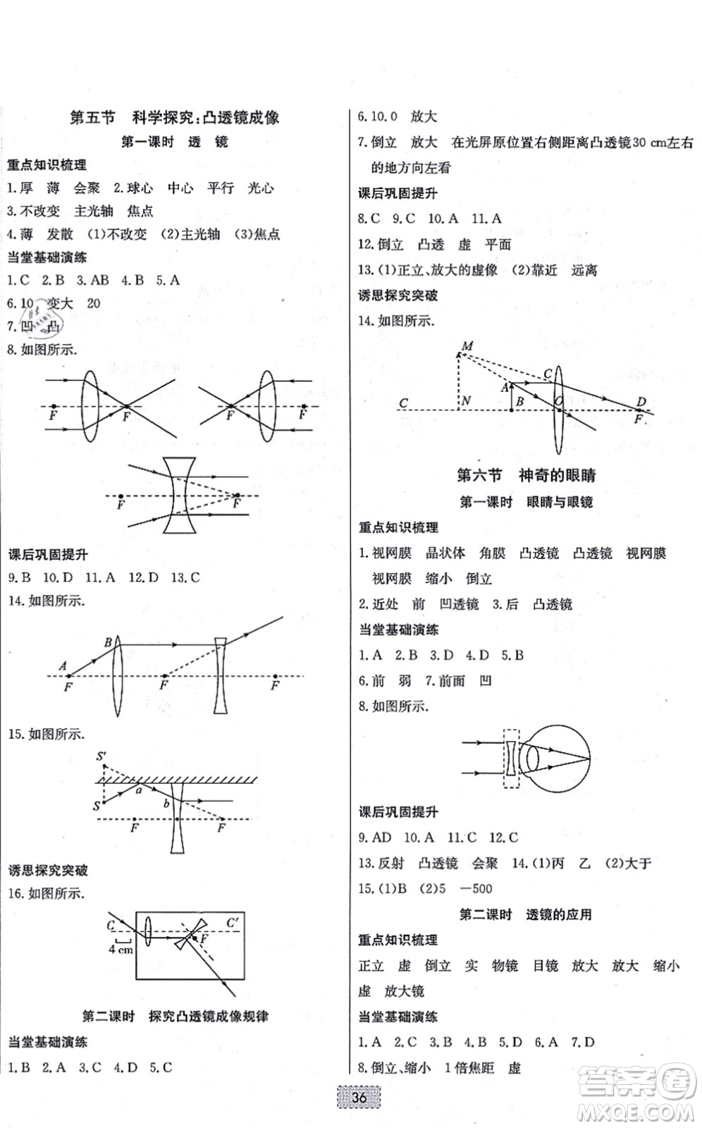 遼寧少年兒童出版社2021練重點(diǎn)八年級物理上冊HK滬科版河南專版答案