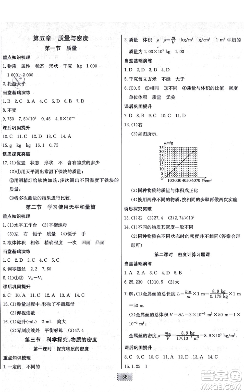 遼寧少年兒童出版社2021練重點(diǎn)八年級物理上冊HK滬科版河南專版答案