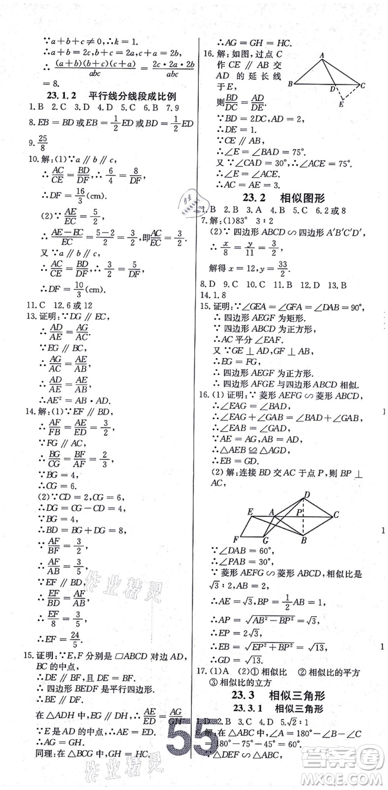 遼寧少年兒童出版社2021練重點(diǎn)九年級(jí)數(shù)學(xué)上冊(cè)HS華師版河南專版答案