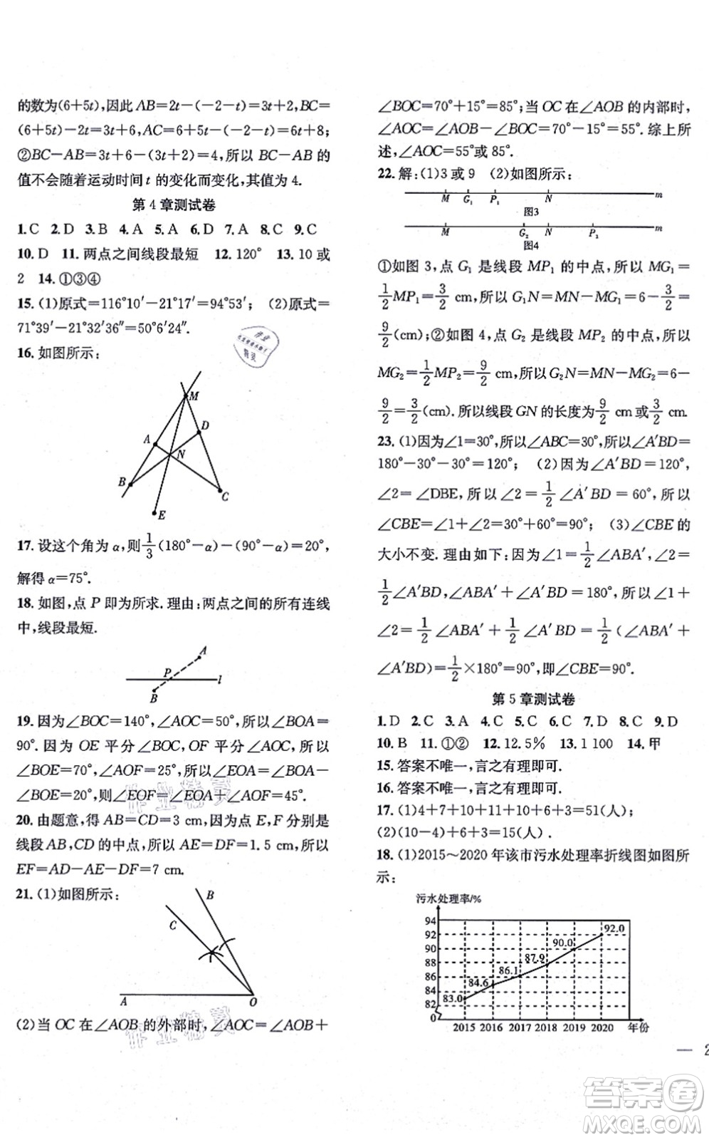 團(tuán)結(jié)出版社2021體驗(yàn)型學(xué)案七年級(jí)數(shù)學(xué)上冊(cè)H滬科版答案