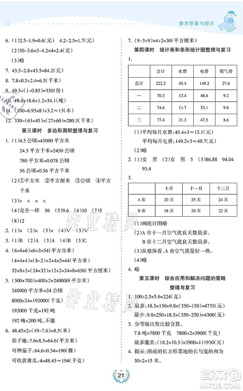 海南出版社2021金椰風新課程同步練五年級數(shù)學上冊SJ蘇教版答案