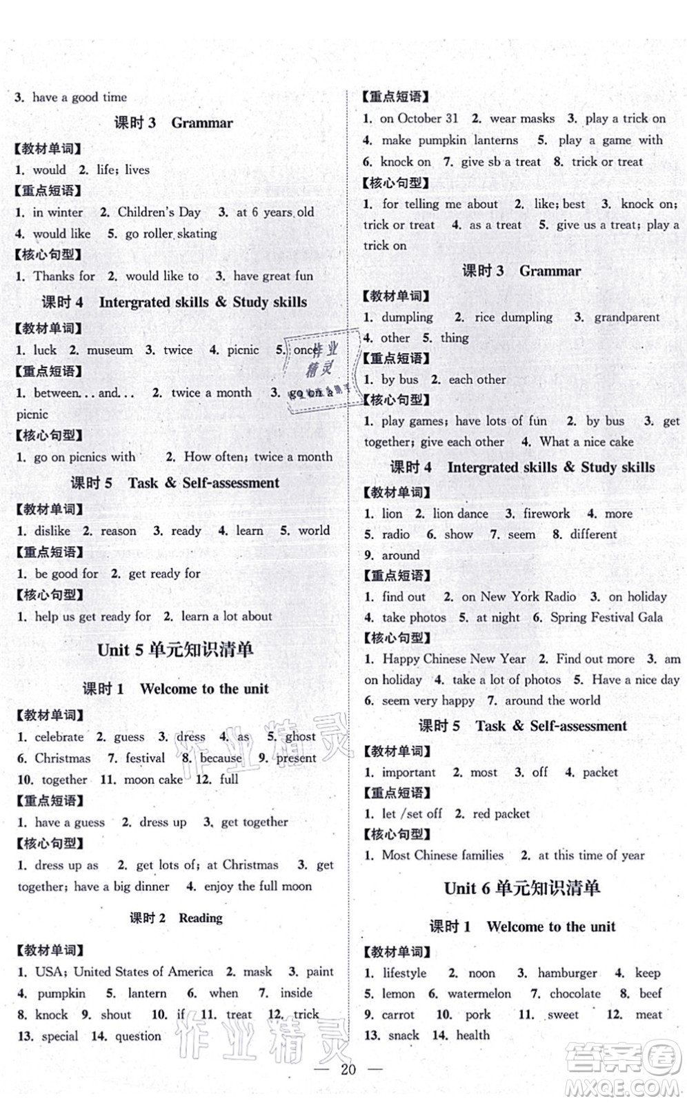 江蘇人民出版社2021創(chuàng)新課時(shí)作業(yè)本七年級(jí)英語(yǔ)上冊(cè)譯林版連云港專版答案