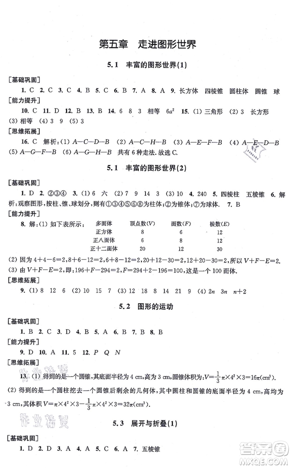 江蘇鳳凰美術(shù)出版社2021創(chuàng)新課時作業(yè)七年級數(shù)學(xué)上冊新課標(biāo)江蘇版答案