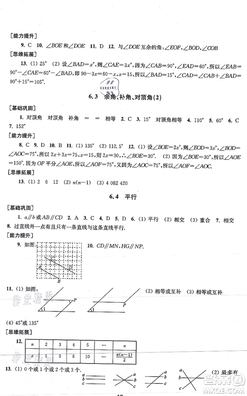 江蘇鳳凰美術(shù)出版社2021創(chuàng)新課時作業(yè)七年級數(shù)學(xué)上冊新課標(biāo)江蘇版答案