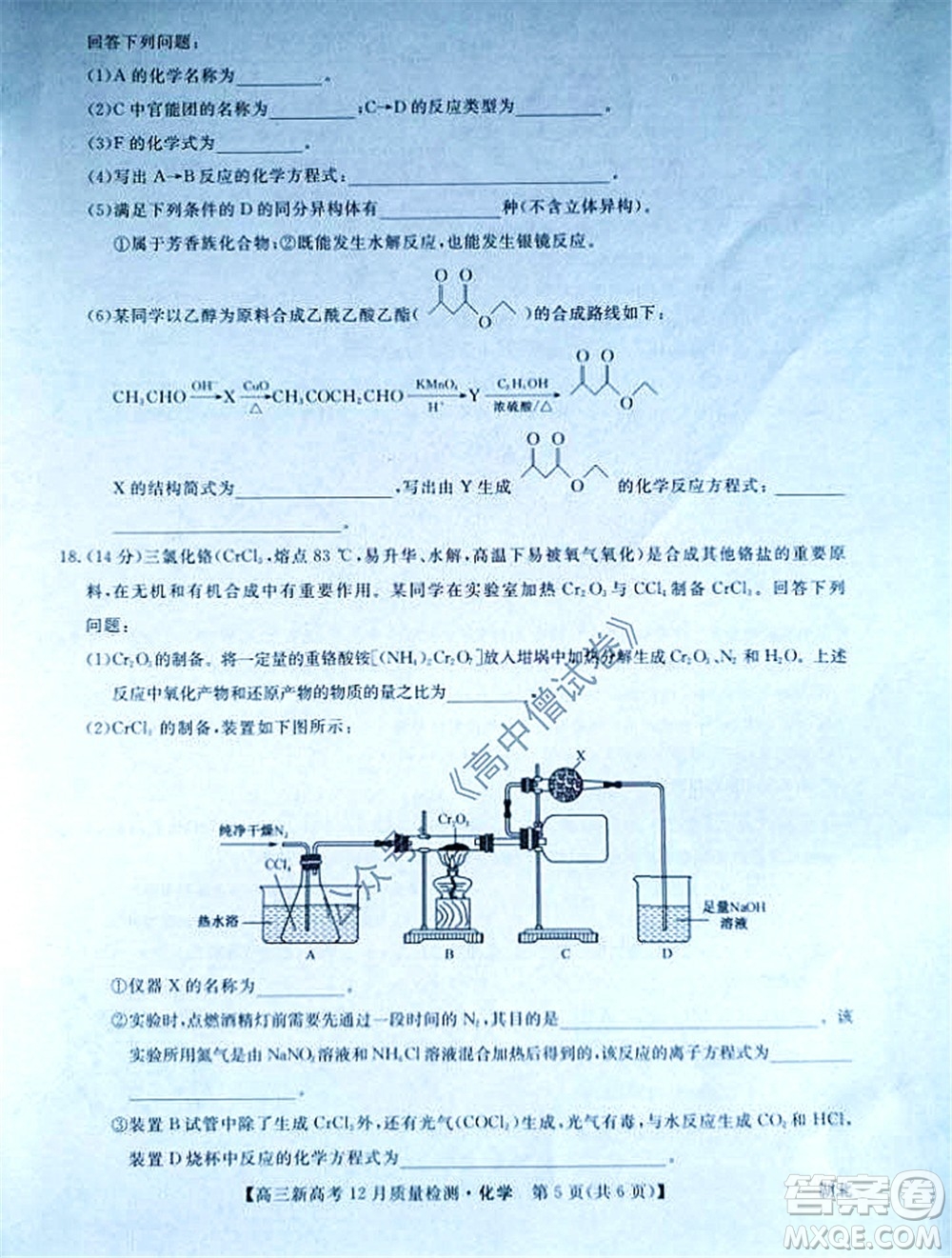 2022屆九師聯(lián)盟高三新高考12月質(zhì)量檢測湖北卷化學試題及答案