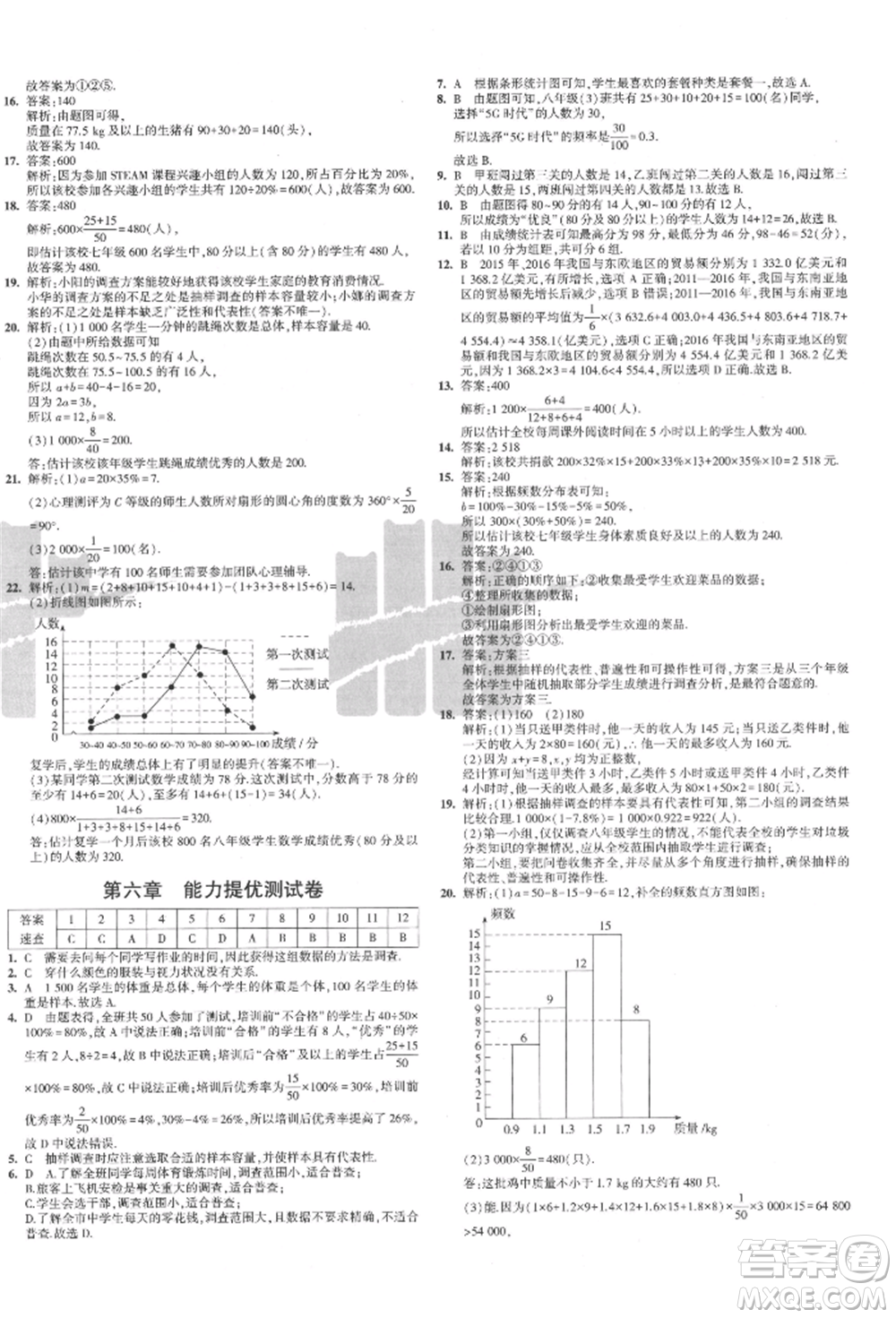 教育科學(xué)出版社2021年5年中考3年模擬初中試卷七年級(jí)數(shù)學(xué)上冊(cè)北師大版參考答案