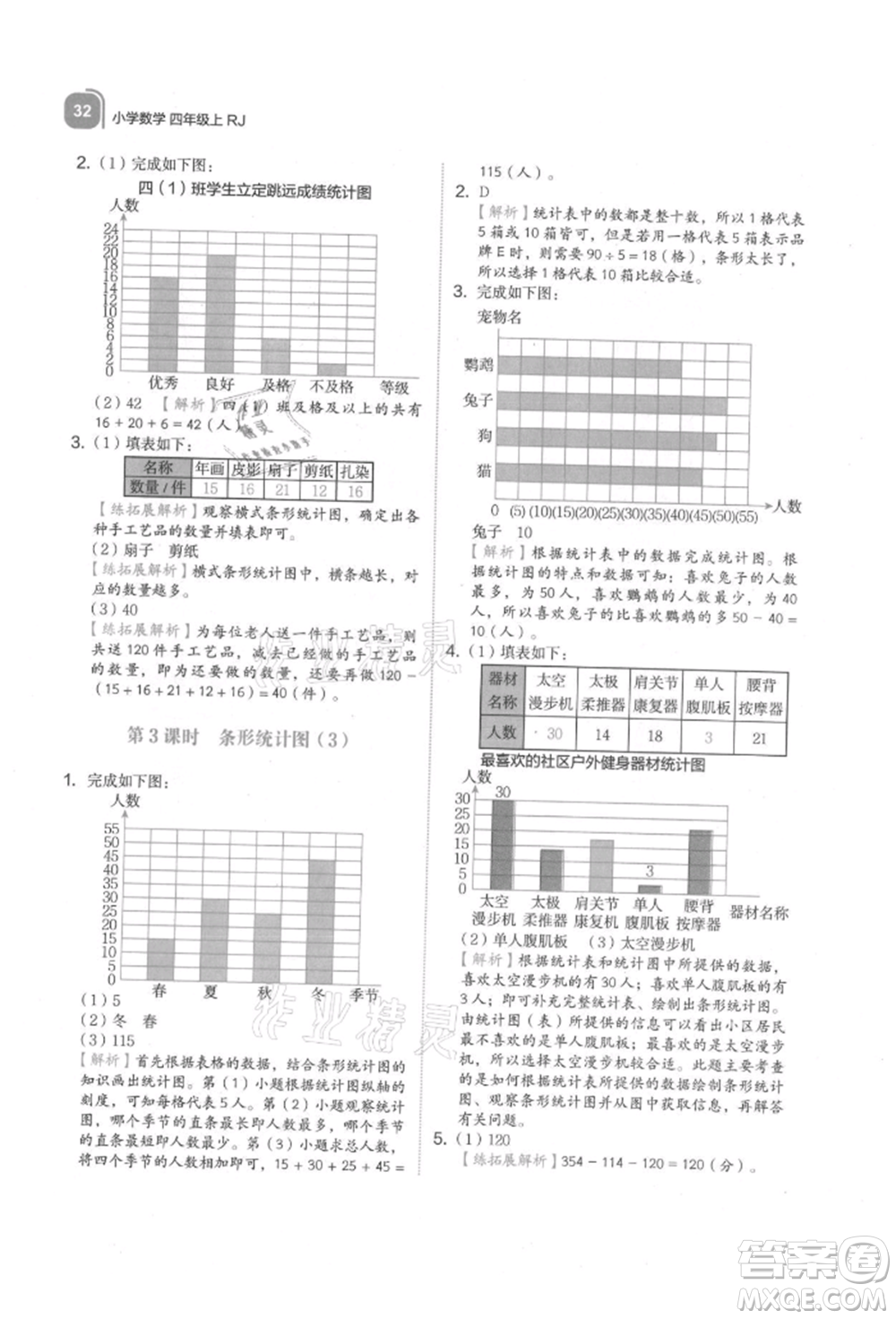 浙江教育出版社2021新東方優(yōu)學練四年級數(shù)學上冊人教版參考答案