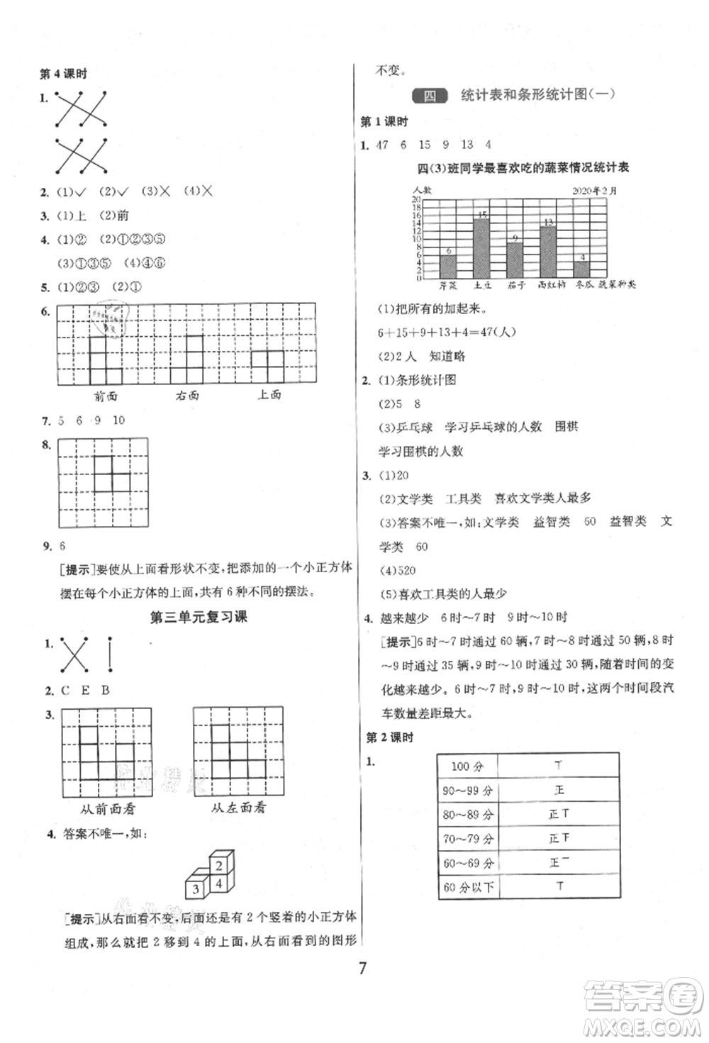 江蘇人民出版社2021年1課3練單元達(dá)標(biāo)測試四年級上冊數(shù)學(xué)蘇教版參考答案