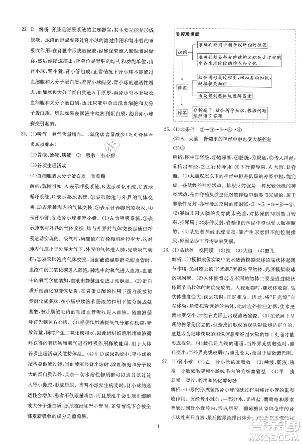 江蘇人民出版社2021年1課3練單元達標測試八年級生物上冊蘇科版參考答案