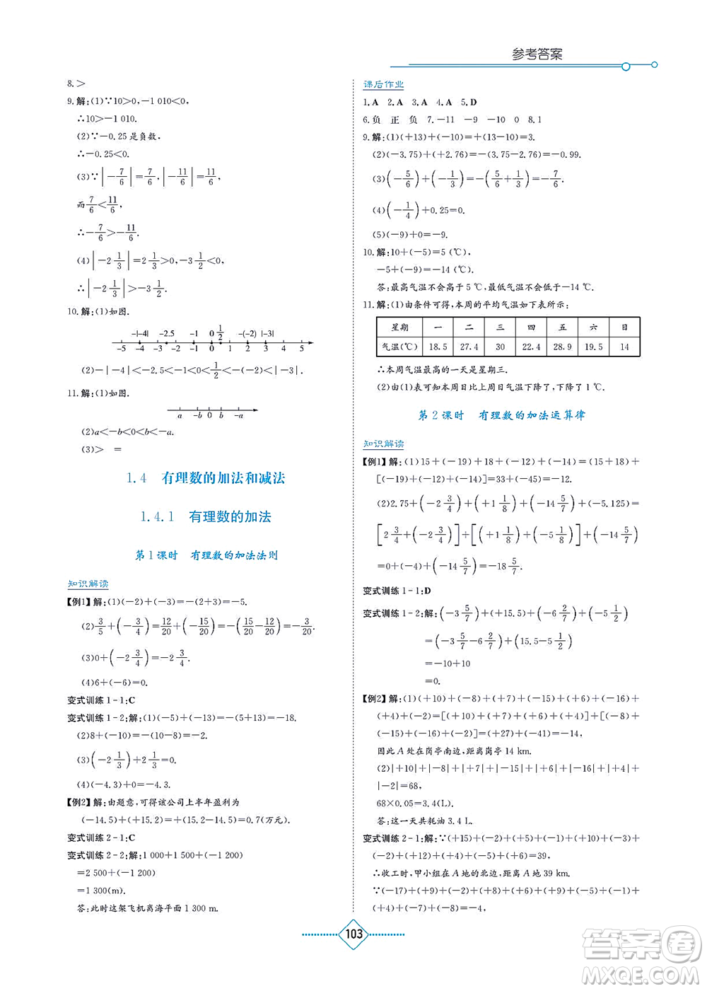 湖南教育出版社2021學(xué)法大視野七年級數(shù)學(xué)上冊湘教版答案