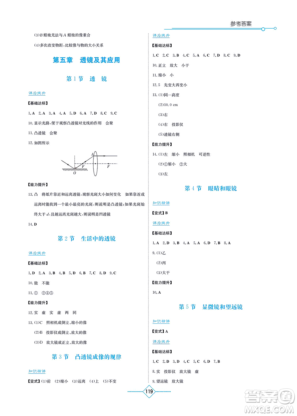 湖南教育出版社2021學(xué)法大視野八年級(jí)物理上冊(cè)人教版答案