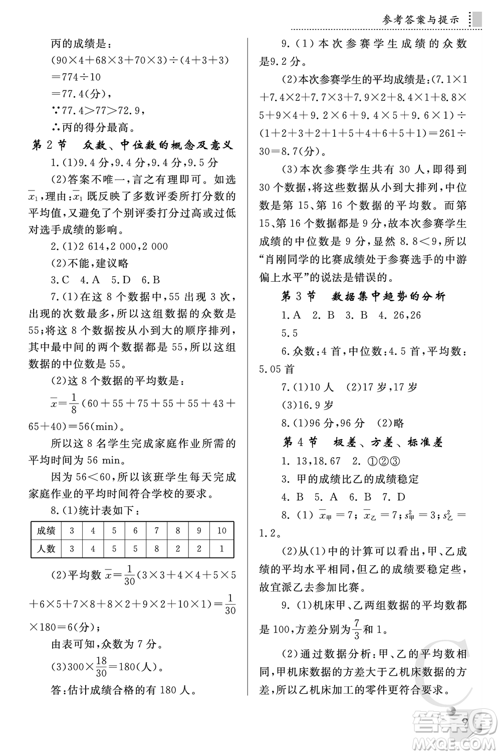 陜西師范大學(xué)出版總社2021課堂練習(xí)冊(cè)八年級(jí)數(shù)學(xué)上冊(cè)C北師大版答案