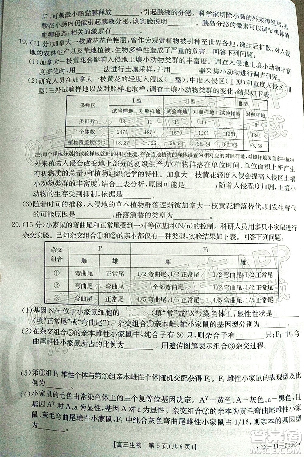 2022屆廣東金太陽(yáng)高三12月聯(lián)考生物試題及答案