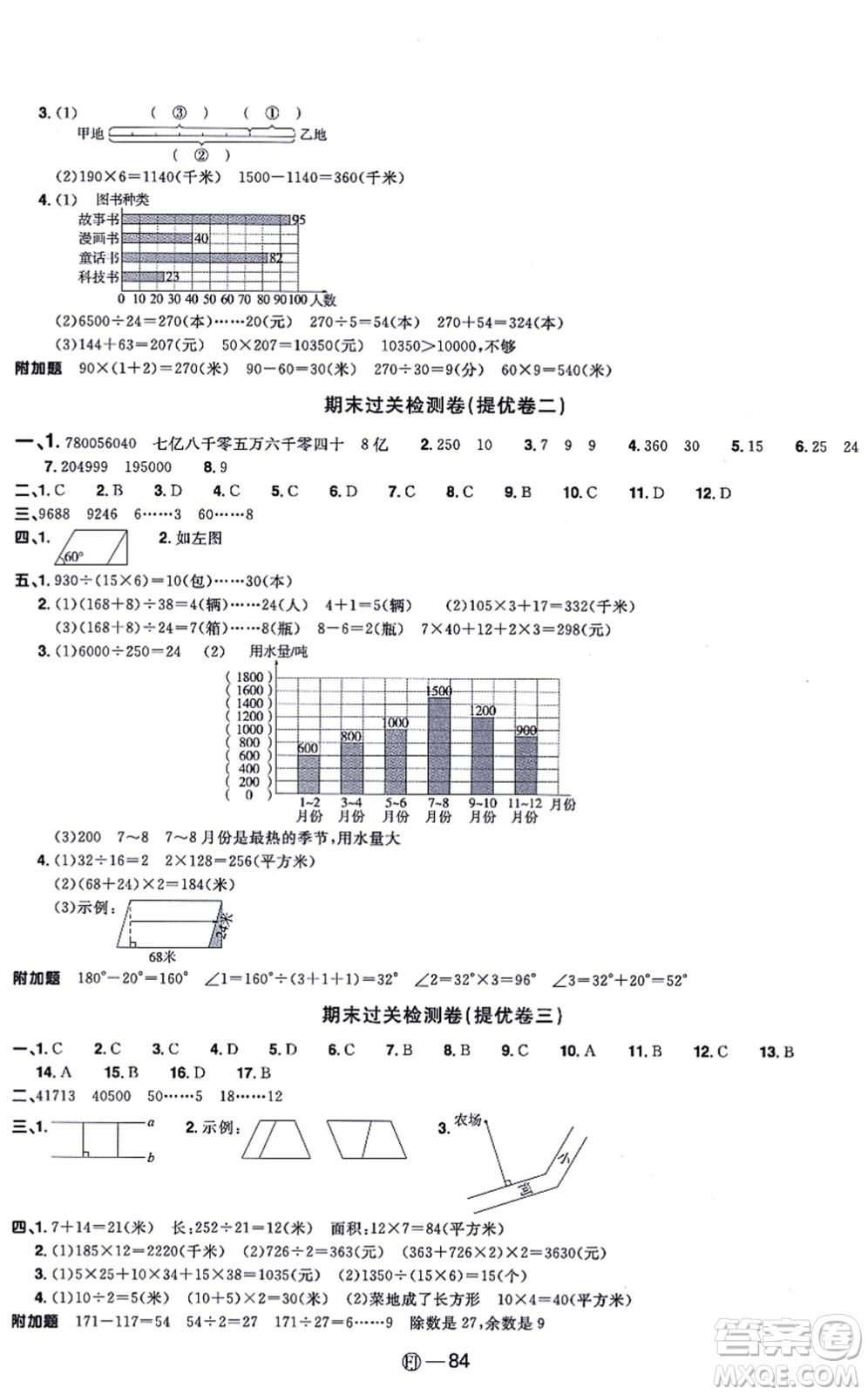 福建少年兒童出版社2021陽(yáng)光同學(xué)一線名師全優(yōu)好卷四年級(jí)數(shù)學(xué)上冊(cè)RJ人教版福建專版答案