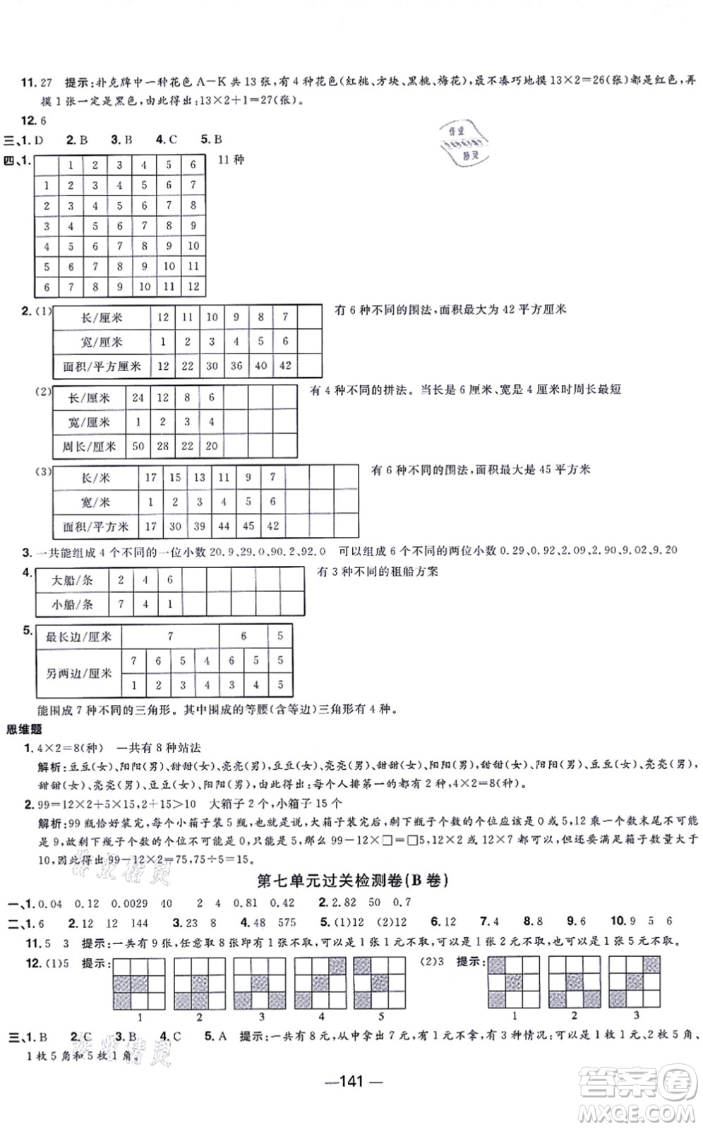 江西教育出版社2021陽(yáng)光同學(xué)一線名師全優(yōu)好卷五年級(jí)數(shù)學(xué)上冊(cè)SJ蘇教版答案