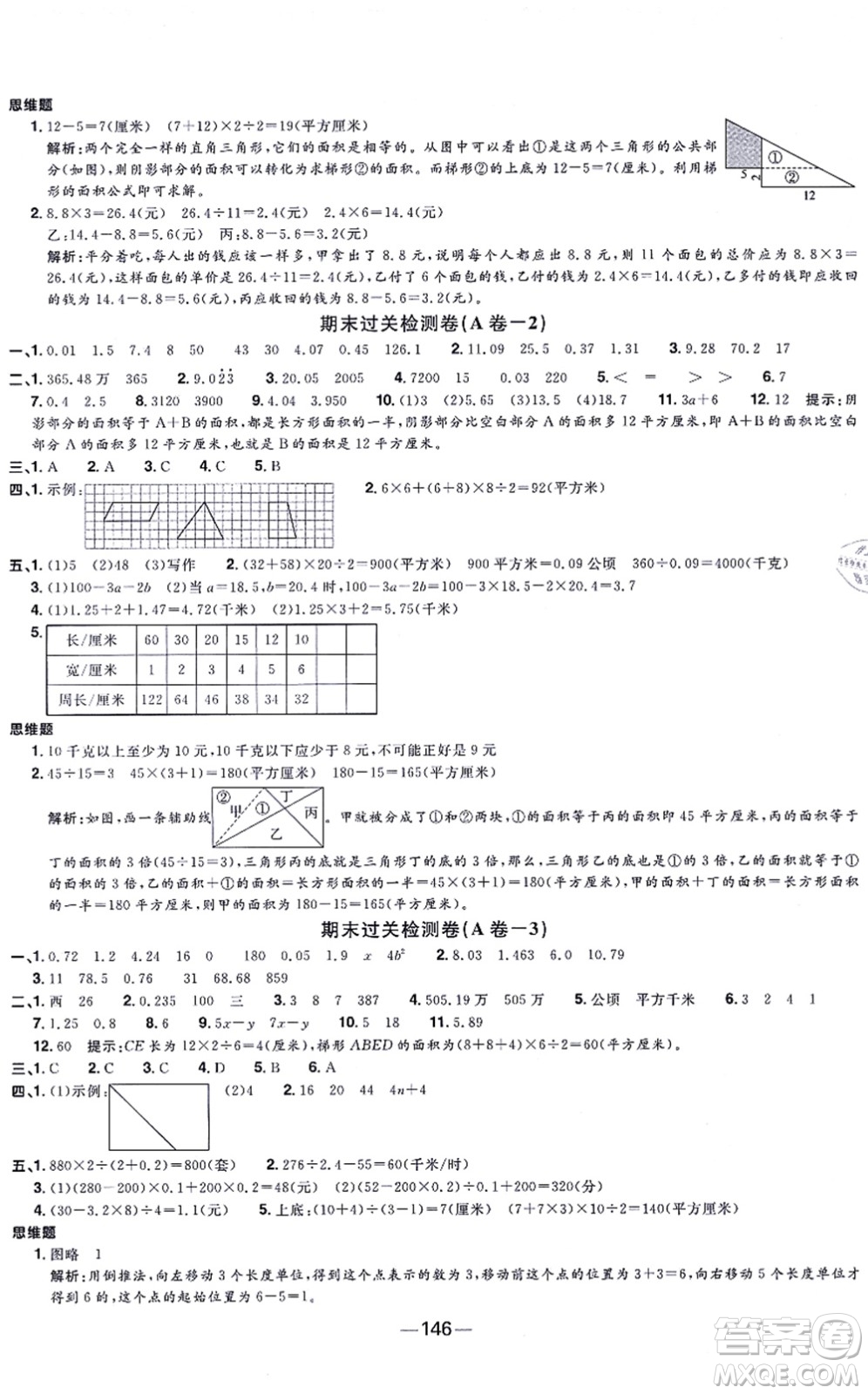 江西教育出版社2021陽(yáng)光同學(xué)一線名師全優(yōu)好卷五年級(jí)數(shù)學(xué)上冊(cè)SJ蘇教版答案