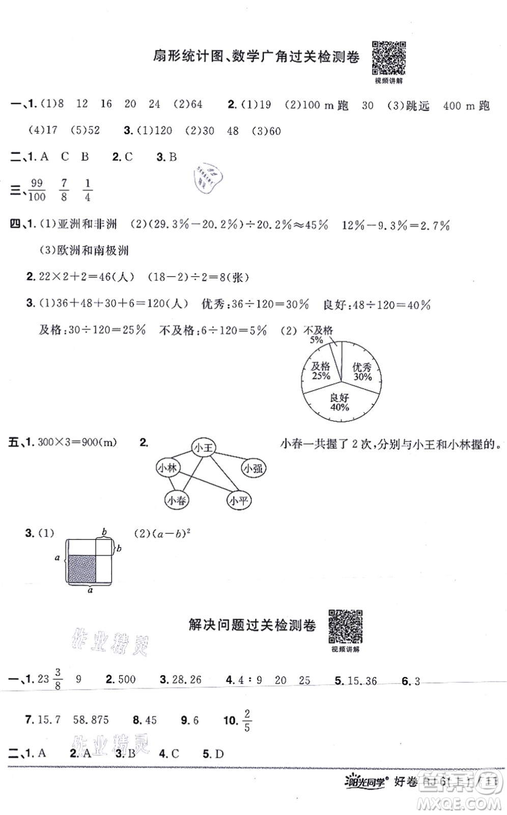 江西教育出版社2021陽(yáng)光同學(xué)一線名師全優(yōu)好卷六年級(jí)數(shù)學(xué)上冊(cè)RJ人教版答案