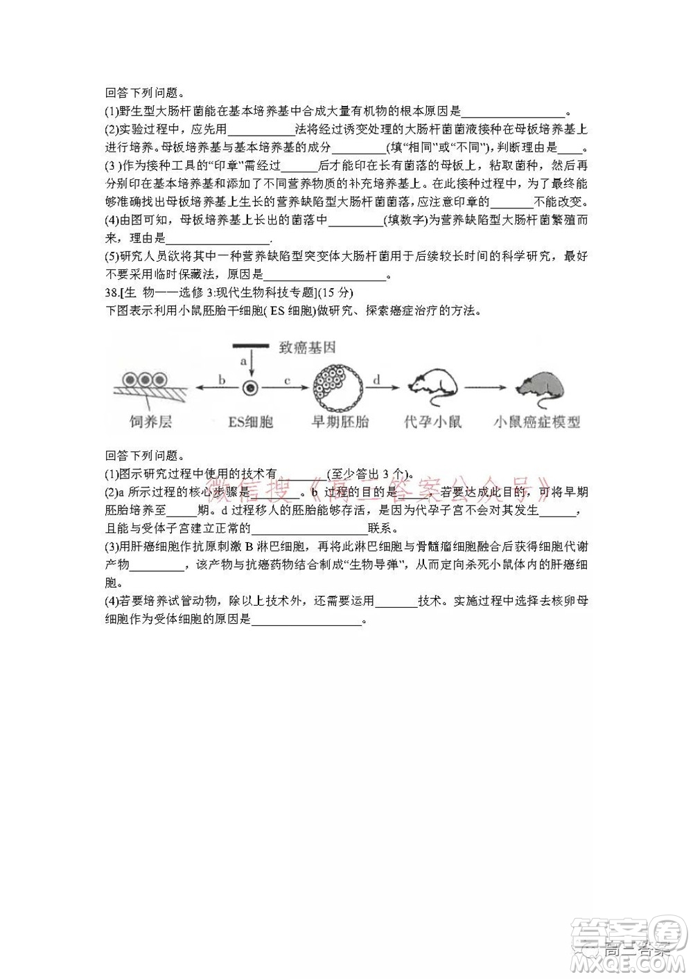 昆明市第一中學(xué)2022屆高中新課標(biāo)高三第五次二輪復(fù)習(xí)檢測(cè)理科綜合試卷及答案