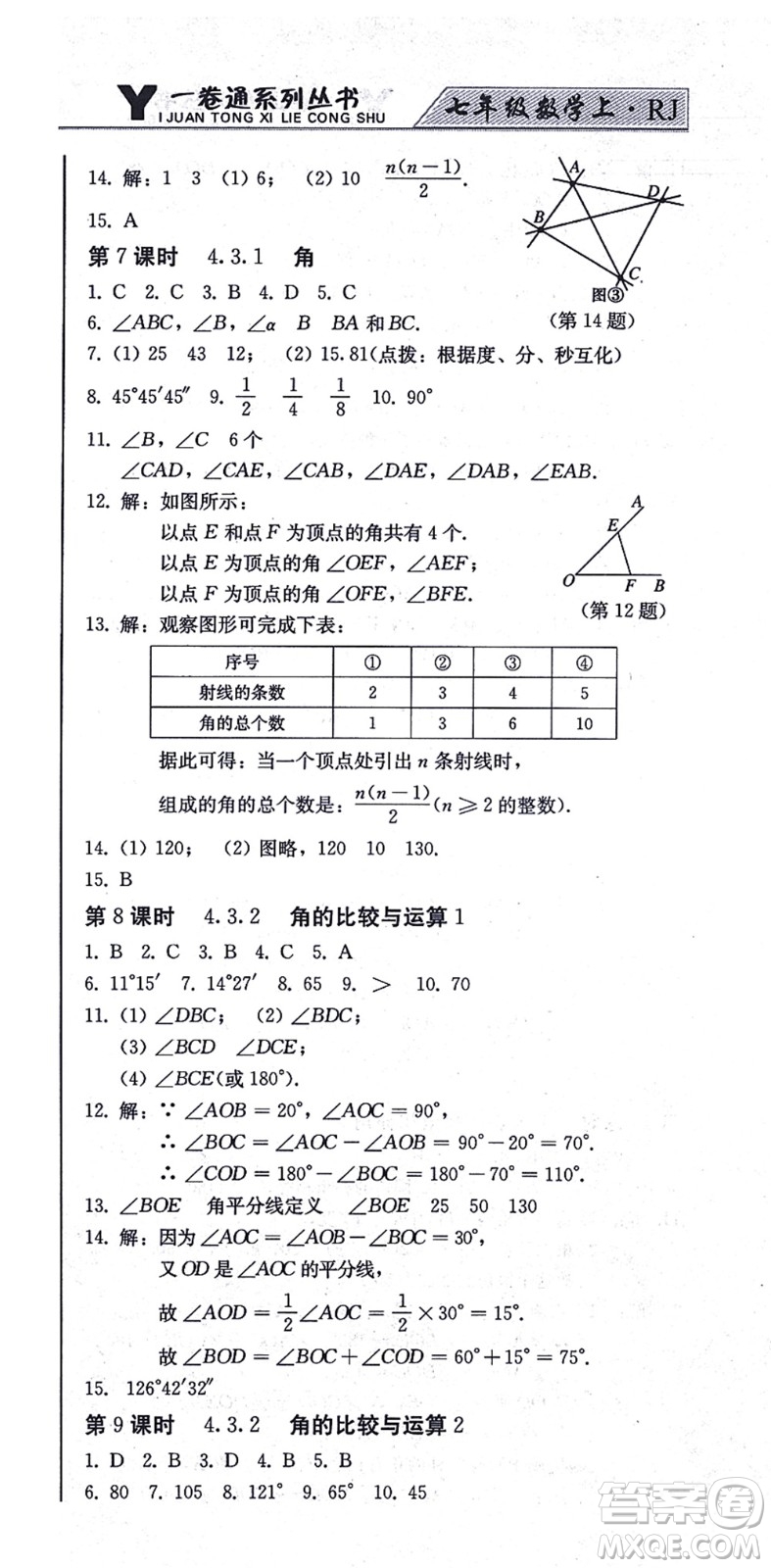 北方婦女兒童出版社2021同步優(yōu)化測試一卷通七年級數(shù)學(xué)上冊人教版答案