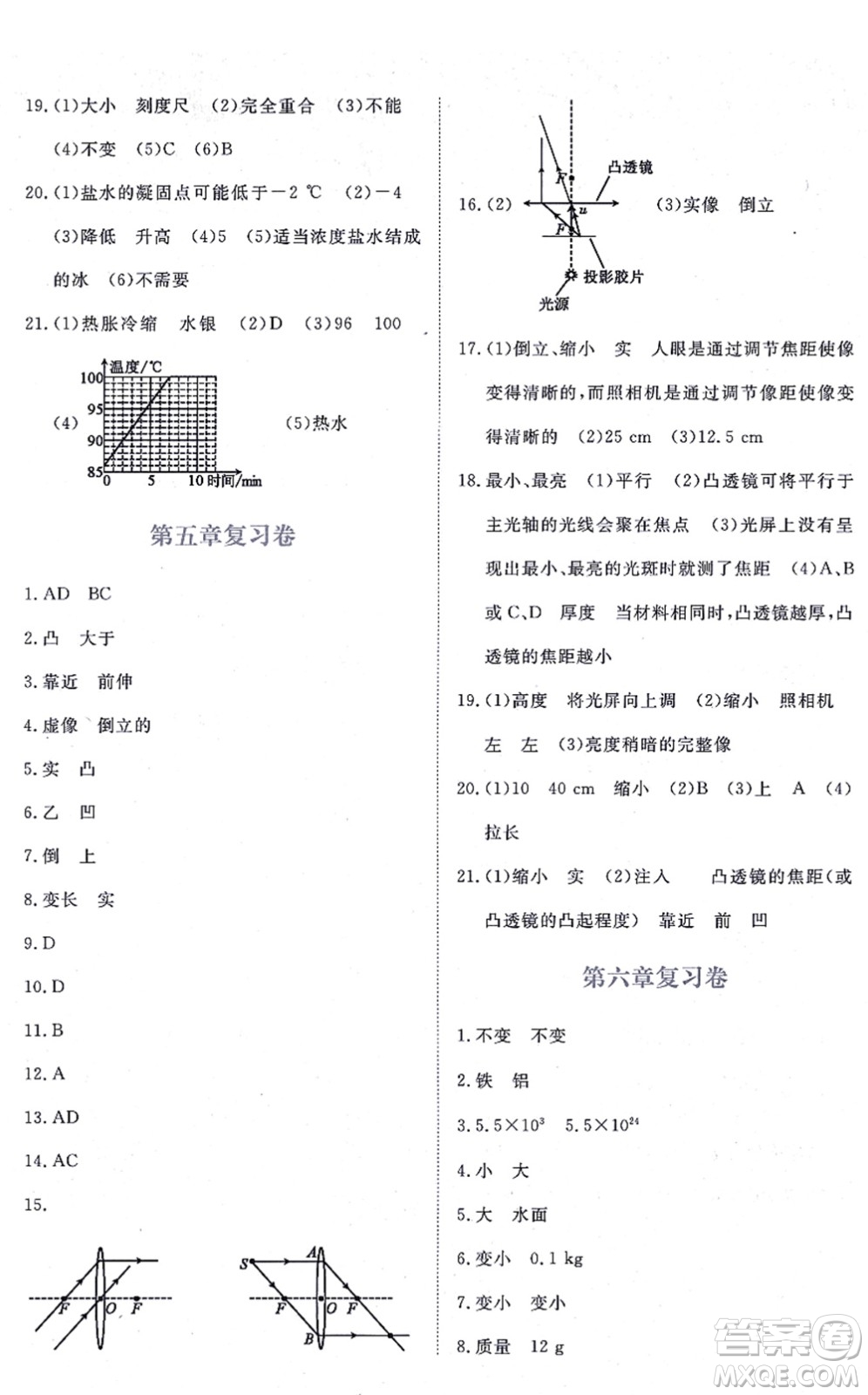 江西人民出版社2021一課一練創(chuàng)新練習(xí)八年級物理上冊人教版答案