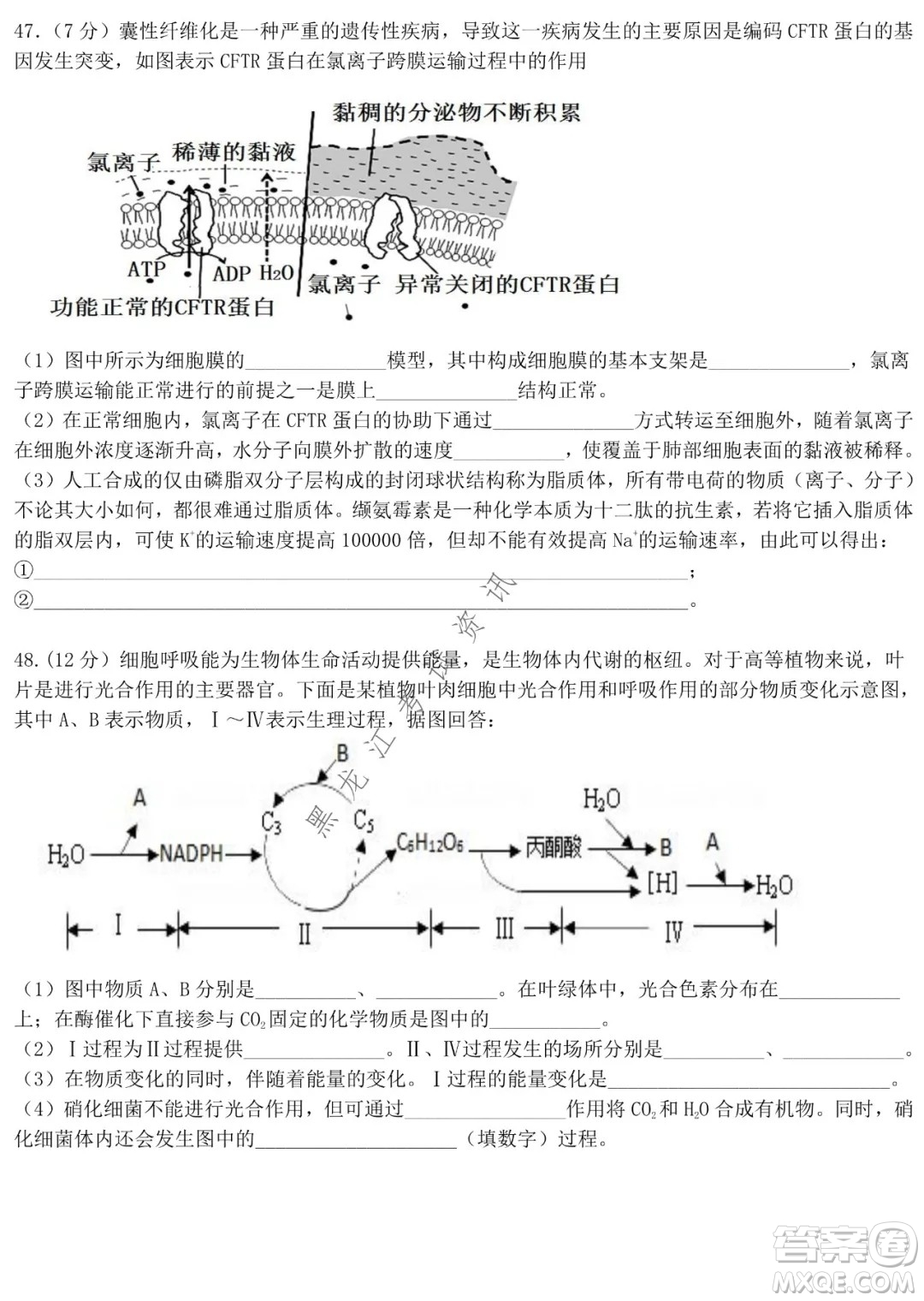 哈師大附中2021級高一上學期期末考試生物試題及答案