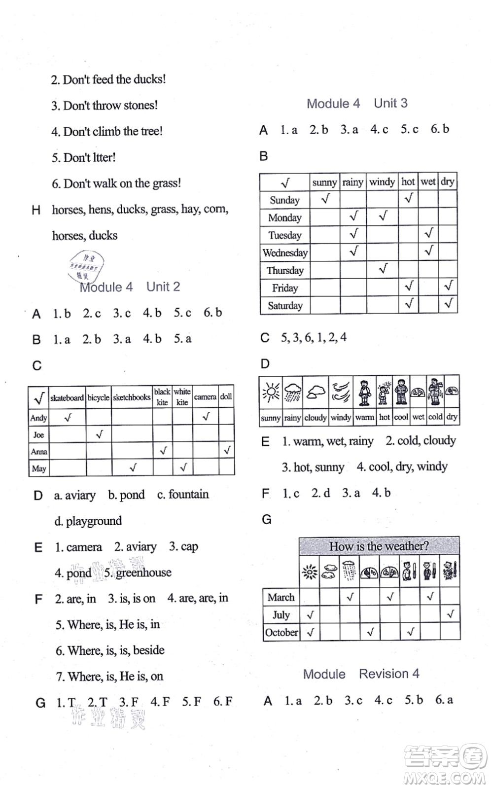 中西書局2021我能考第一金牌一課一練四年級英語上冊滬教版五四學(xué)制答案